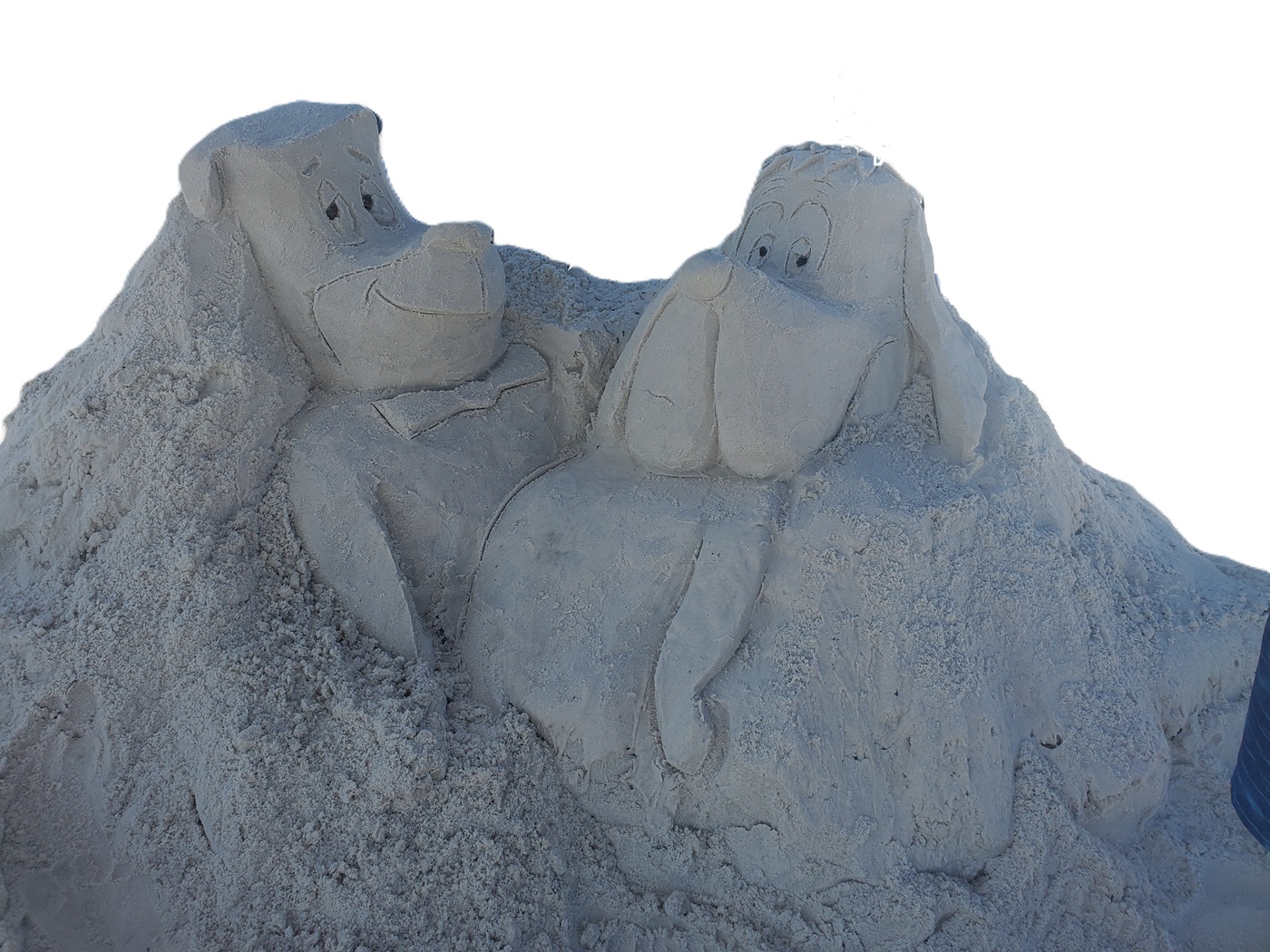 Droopy Dog and Huckleberry Hound Dog sand sculpture